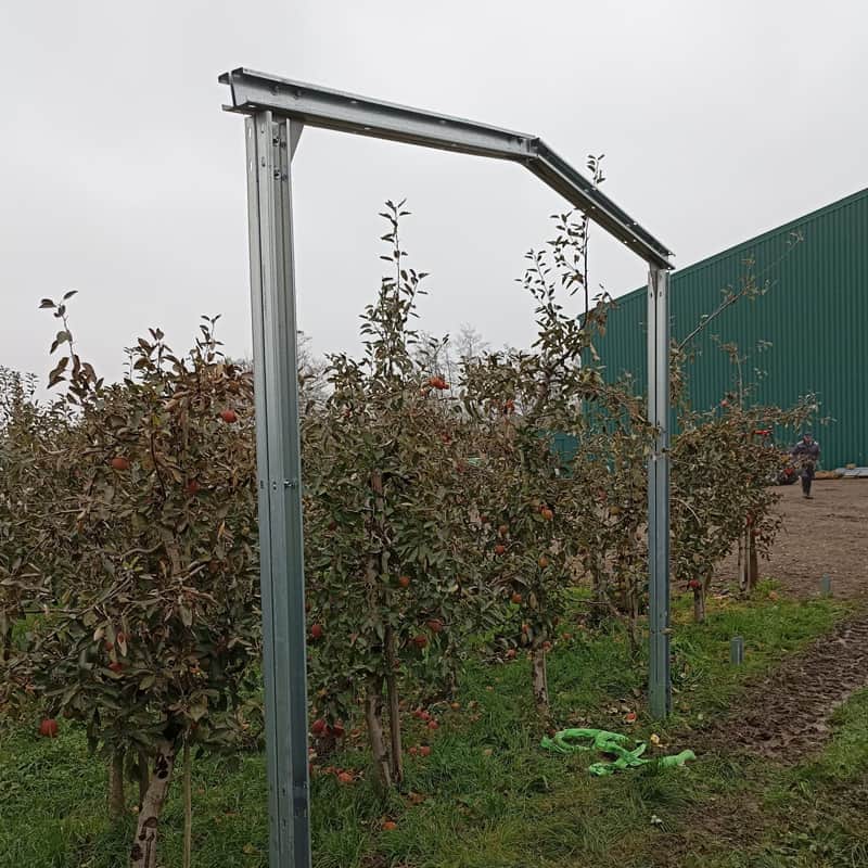 Földre szerelhető napelemes rögzítőrendszer AGRO-PV (2 oszlopos árnyékoló szerkezet)
